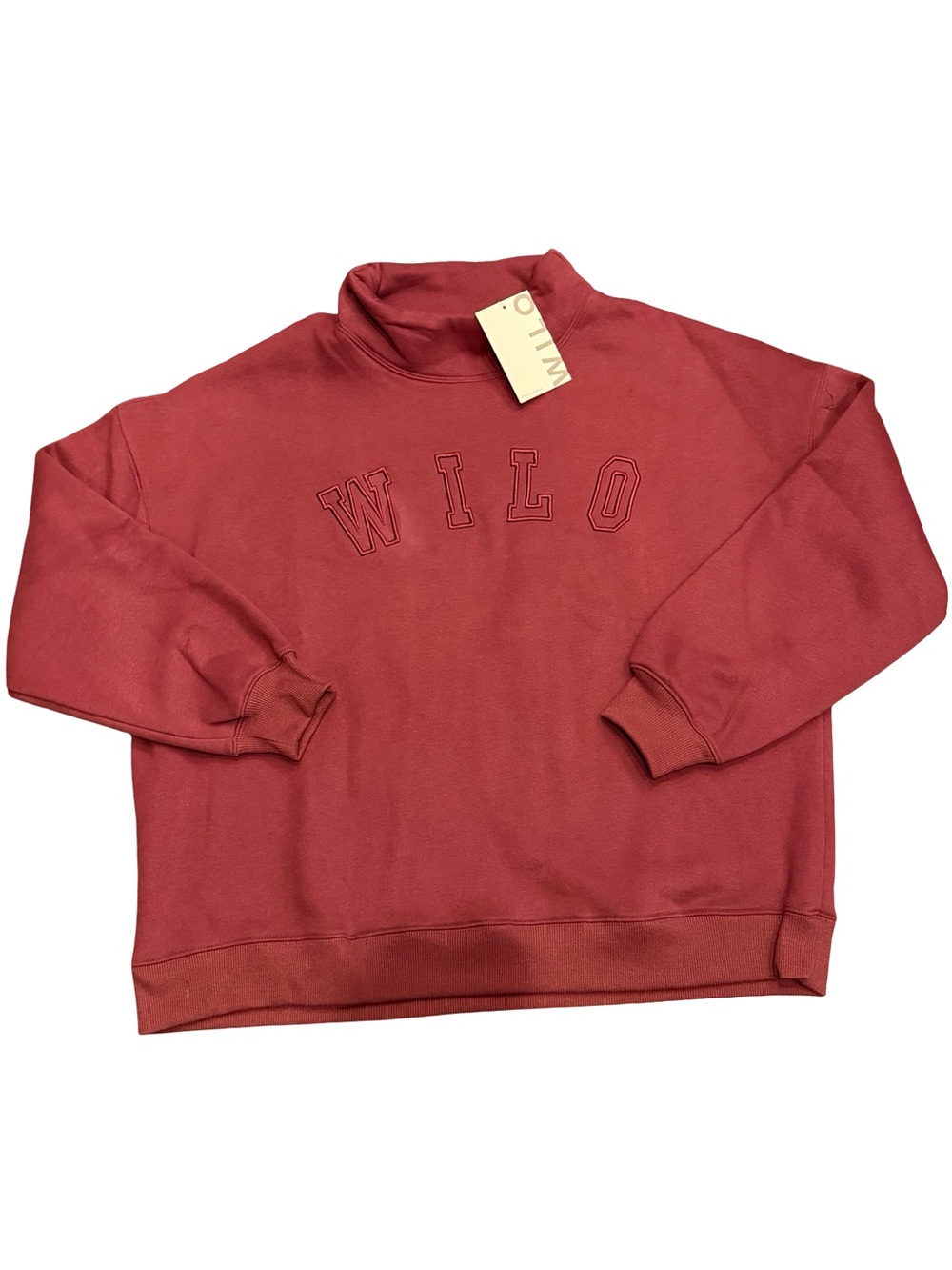 Wilo The Label Burgduny Funnel Sweatshirt Leggings Set S NWT - Picture 3 of 10